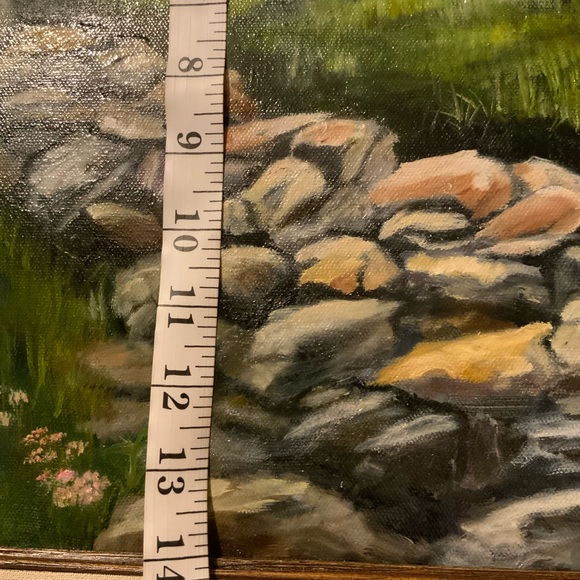 14x18 Beautiful scenic cottage great depth detail & beauty soft canvas framed - Picture 3 of 9